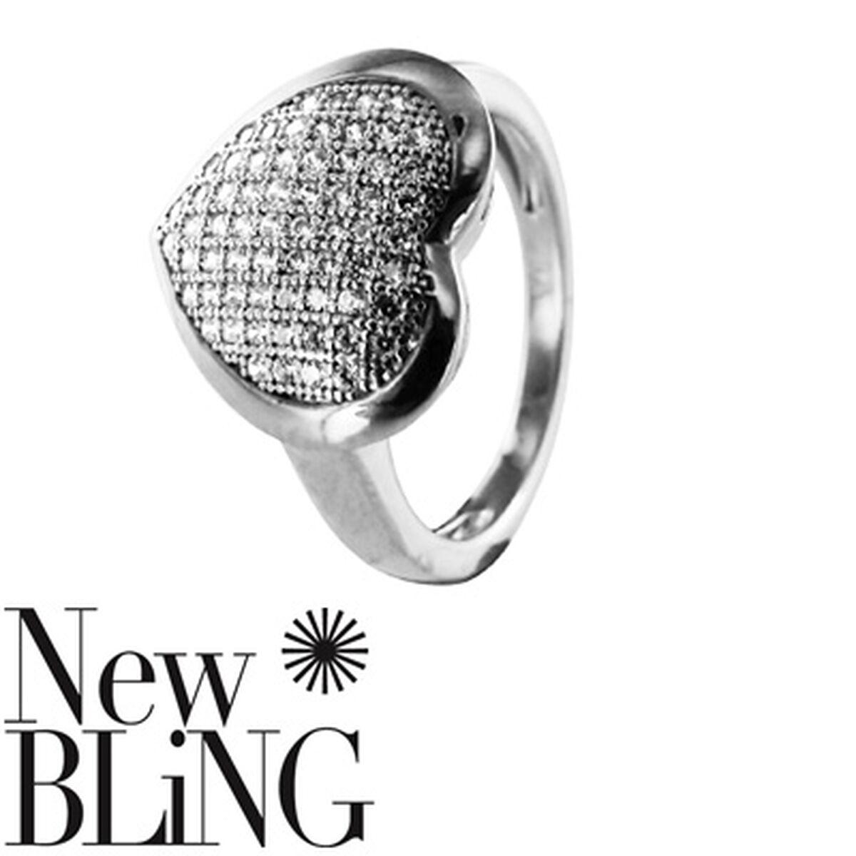 New Bling ring til kvinder - hjerte, str. 16 (943283266-56)