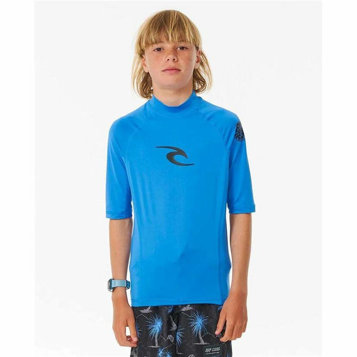 Kortærmet T-shirt til Mænd Rip Curl Wave pf Himmelblå 12 år