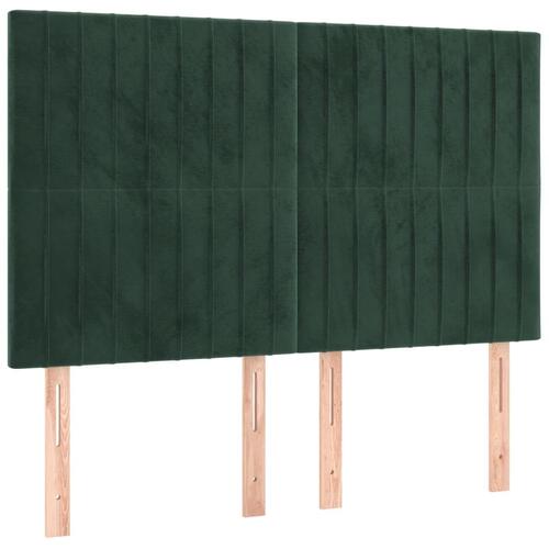 Kontinentalseng med madras 140x190 cm fløjl mørkegrøn