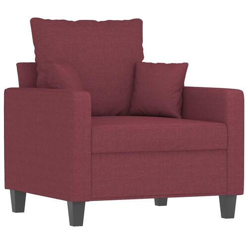 3 personers sofa med puder stof vinrød