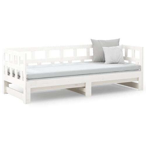 Daybed med udtræk 2x(90x200) cm massivt fyrretræ hvid