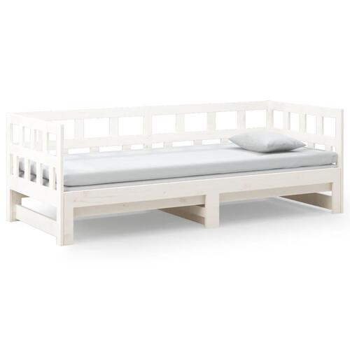 Daybed med udtræk 2x(90x200) cm massivt fyrretræ hvid