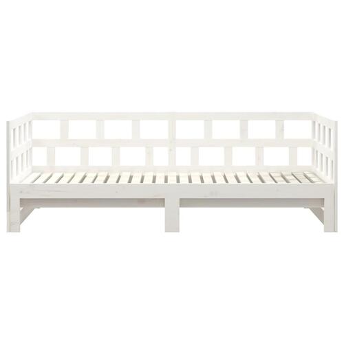 Daybed med udtræk 2x(90x200) cm massivt fyrretræ hvid