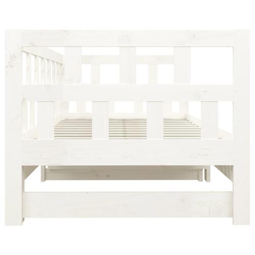 Daybed med udtræk 2x(90x200) cm massivt fyrretræ hvid