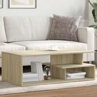 Sofabord 102x55x35 cm konstrueret træ sonoma-eg