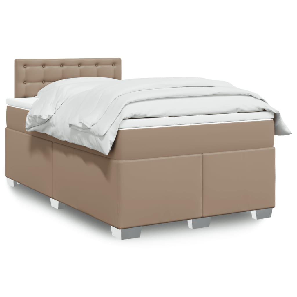 Kontinentalseng 140x190 cm kunstlæder cappuccinofarvet billede