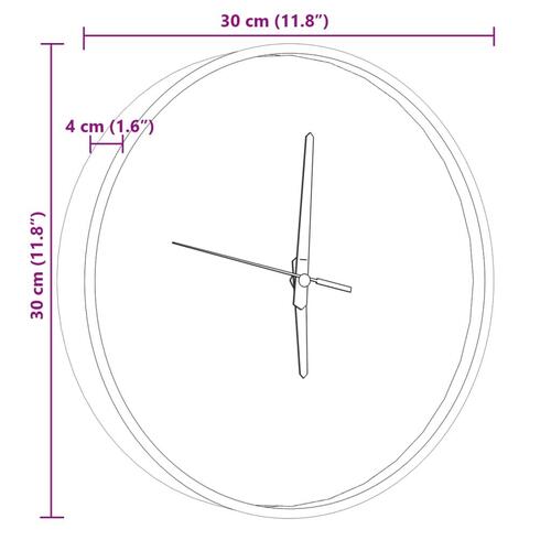 Vægur med lysende enheder og visere Ø30 cm blå