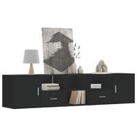 Hjørneskab 200x40x45 cm konstrueret træ sort