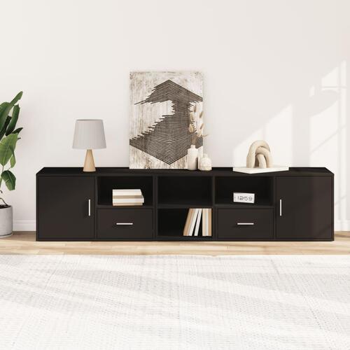 Hjørneskab 200x40x45 cm konstrueret træ sort