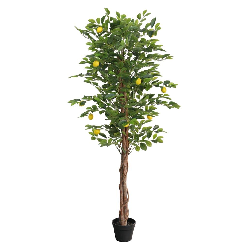 Kunstigt citrontræ med 3 stammer 180 cm PP grøn
