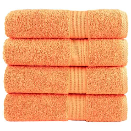 Håndklæder 4 stk. Premium 70x140 cm 100 % bomuld orange