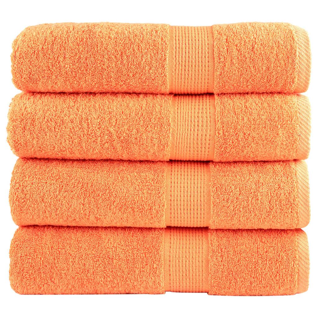 Håndklæder 4 stk. Premium 70x140 cm 100 % bomuld orange