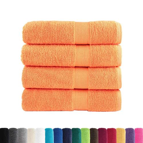 Håndklæder 4 stk. Premium 70x140 cm 100 % bomuld orange