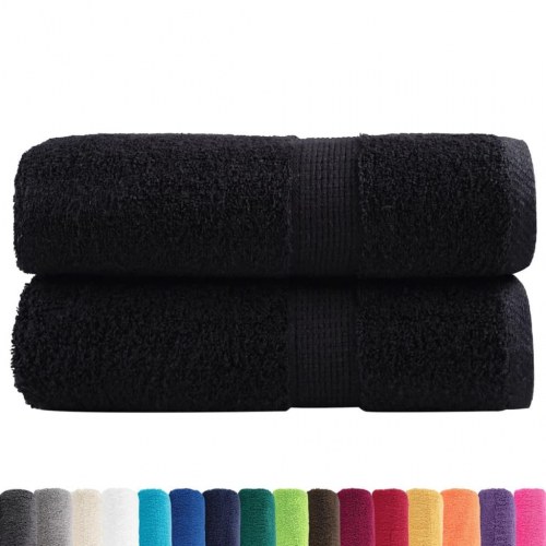 Gæstehåndklæder SOLUND - 2 stk. 30×50 cm, 600 g/m², sort