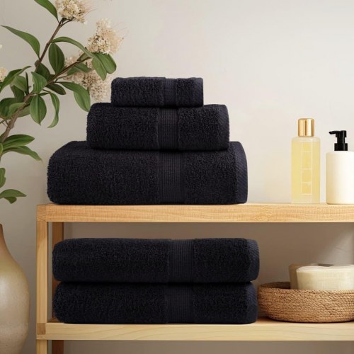 Gæstehåndklæder SOLUND - 2 stk. 30×50 cm, 600 g/m², sort