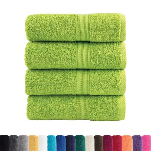 Gæstehåndklæder SOLUND - 4 stk. 30×50 cm, 600 g/m², æblegrøn