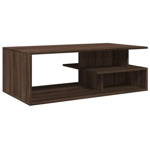 Sofabord 102x55x35 cm konstrueret træ brun egetræsfarve