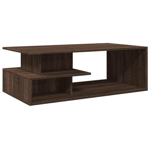 Sofabord 102x55x35 cm konstrueret træ brun egetræsfarve