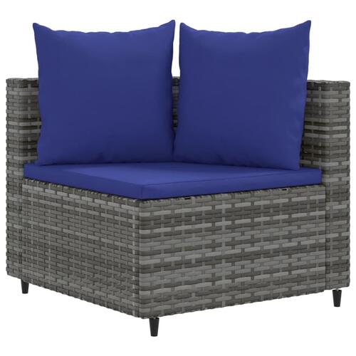 Sofasæt til haven 4 dele med hynder polyrattan grå