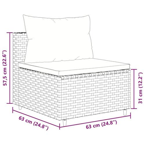 Sofasæt til haven 4 dele med hynder polyrattan grå