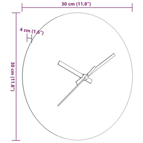 Vægur med lysende markeringer og visere Ø30 cm brun