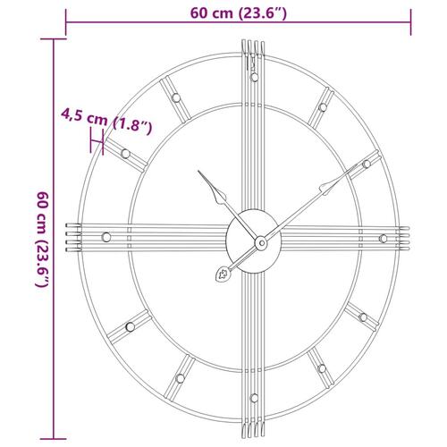 Vægur Ø60 cm jern sort