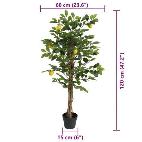 Kunstigt citrontræ med 3 stammer 120 cm PP grøn