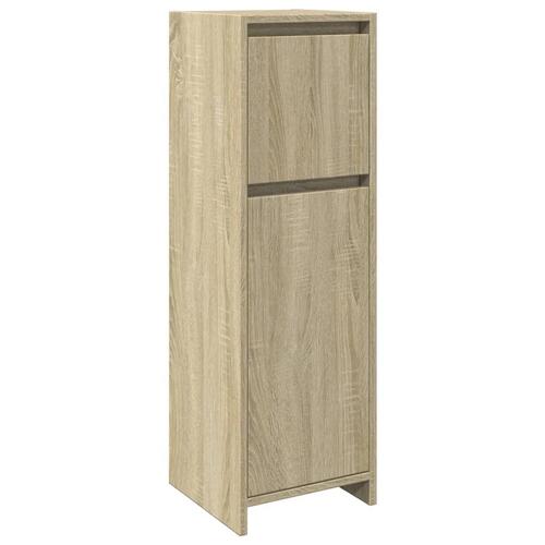 Badeværelsesskab 30x30x95 cm konstrueret træ sonoma-eg