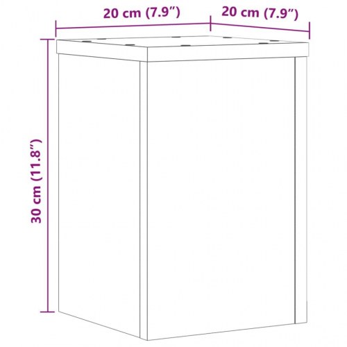 Plantestativer - 2 stk. 20×20×30 cm i konstrueret træ, sonoma-eg