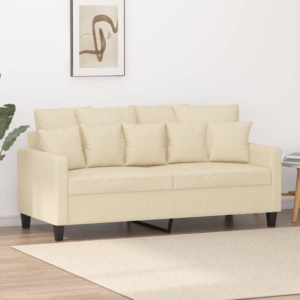 2-personers sofa 140 cm stof cremefarvet