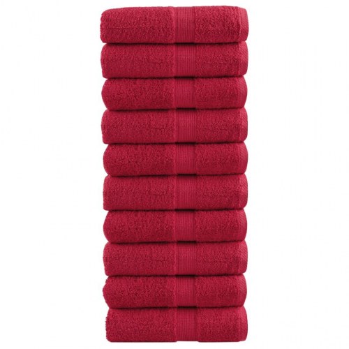 Gæstehåndklæder SOLUND 10 stk. Premium 30x50 cm 600 g/m2 rød