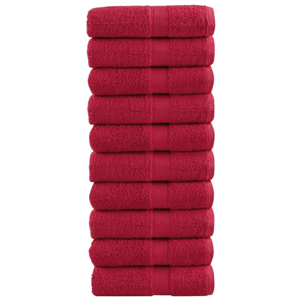 Gæstehåndklæder SOLUND 10 stk. Premium 30x50 cm 600 g/m2 rød