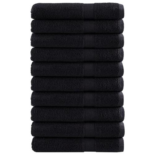 Håndklæder 10 stk. Premium 100x200 cm 100 % bomuld sort