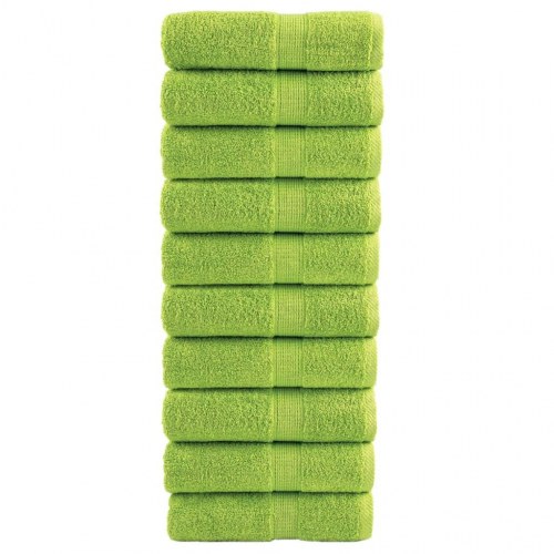 Gæstehåndklæder SOLUND - 10 stk. 30×50 cm, 600 g/m², æblegrøn