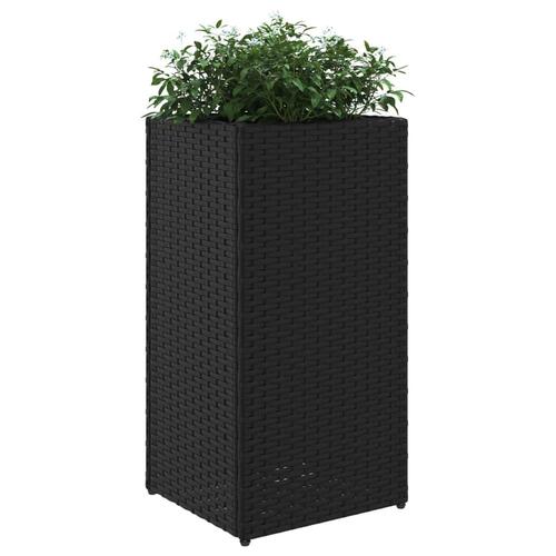 Plantekasse 30x30x60 cm polyrattan sort
