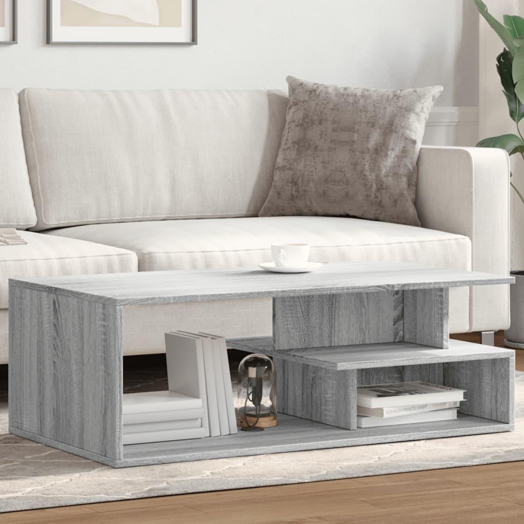 Sofabord 102x55x35 cm konstrueret træ grå sonoma-eg