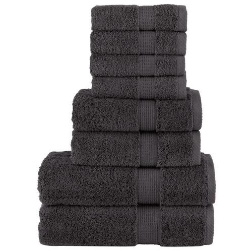 Håndklæder 8 stk. Premium SOLUND 600 g/m2 antracit