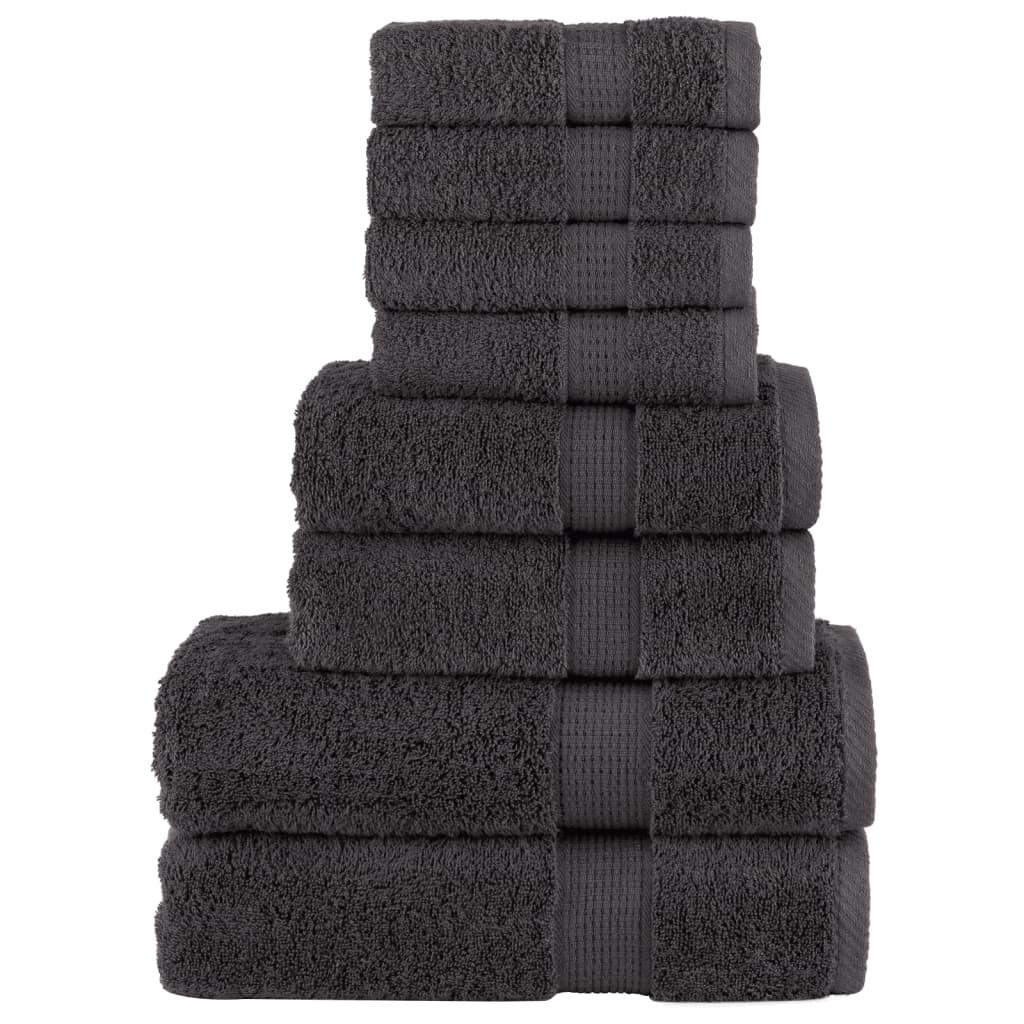 Håndklæder 8 stk. Premium SOLUND 600 g/m2 antracit