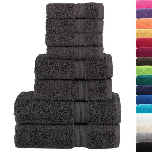 Håndklæder 8 stk. Premium SOLUND 600 g/m2 antracit