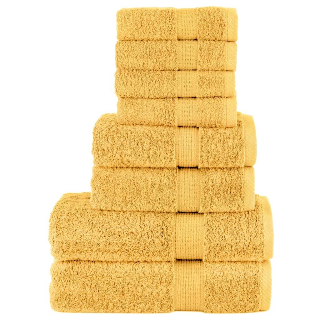 Håndklæder 8 stk. Premium SOLUND 600 g/m2 guldfarvet