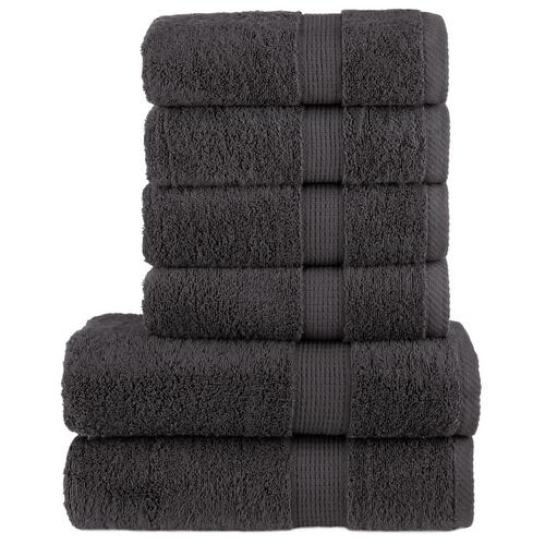 Håndklæder 6 stk. Premium SOLUND 600 g/m2 antracit