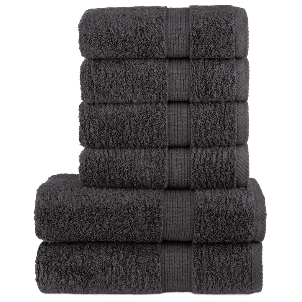 Håndklæder 6 stk. Premium SOLUND 600 g/m2 antracit