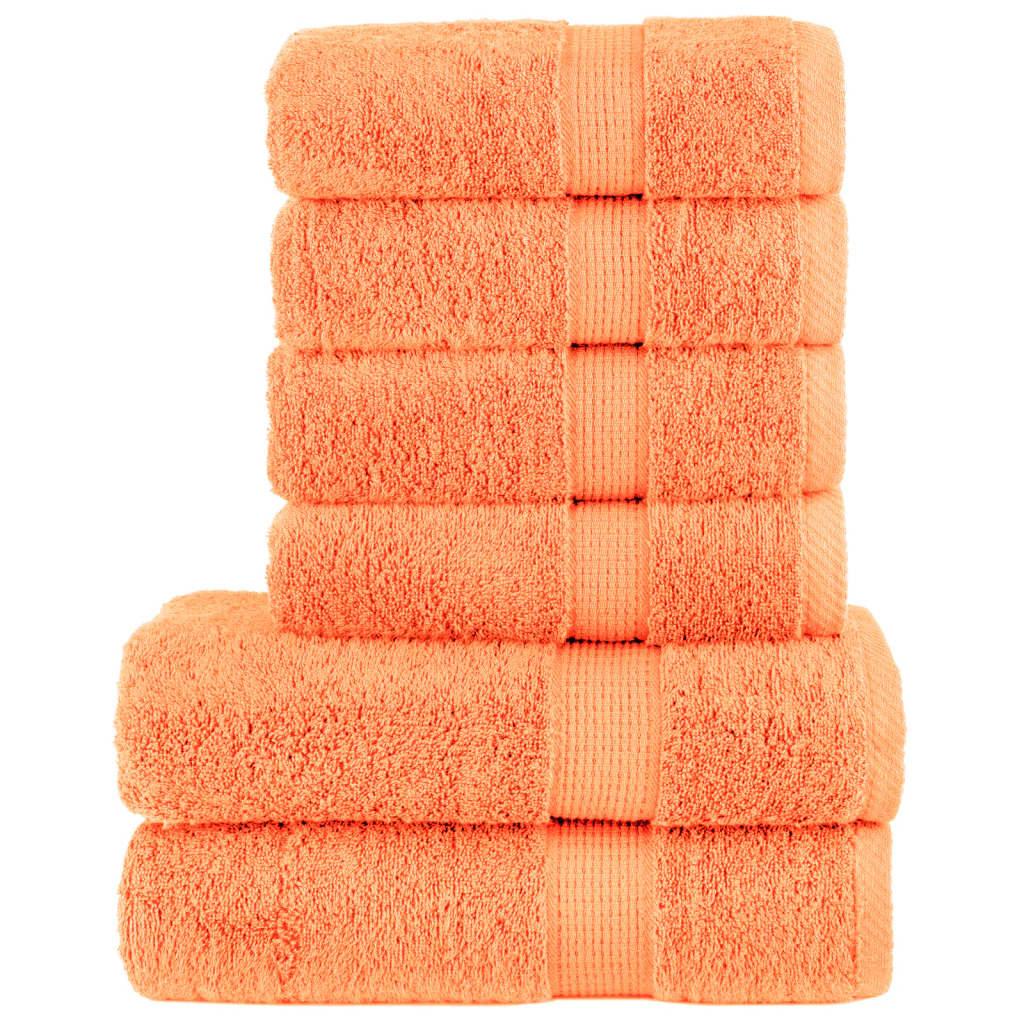 Håndklæder 6 stk. Premium 600 g/m2 100 % bomuld orange