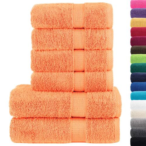 Håndklæder 6 stk. Premium 600 g/m2 100 % bomuld orange