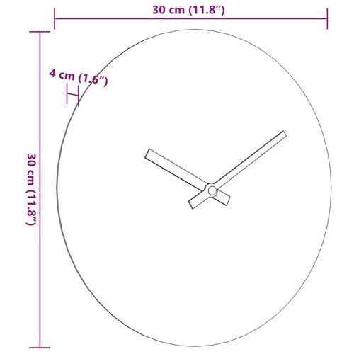 Vægur Ø30 cm konstrueret træ gul og sort