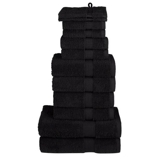 Håndklæder 12 stk. Premium 600 g/m2 100 % bomuld sort