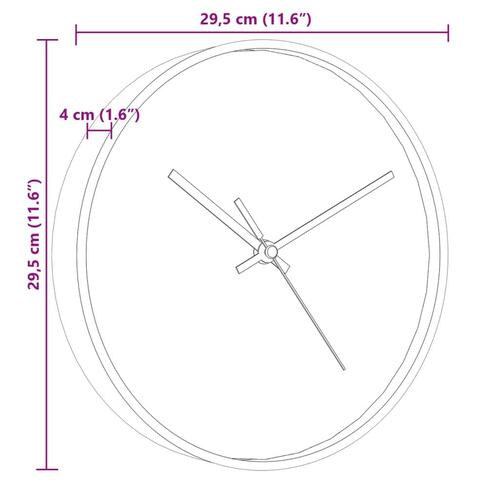 Vægur Ø29,5 cm polystyren og glas guldfarvet og blå