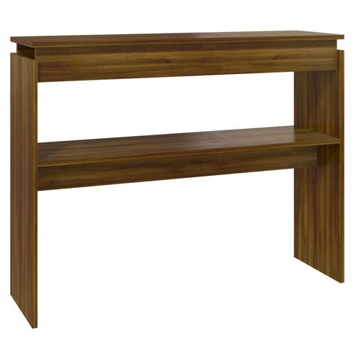 Konsolbord 102x30x80 cm konstrueret træ brun egetræsfarve