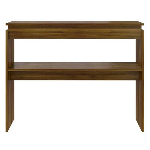 Konsolbord 102x30x80 cm konstrueret træ brun egetræsfarve