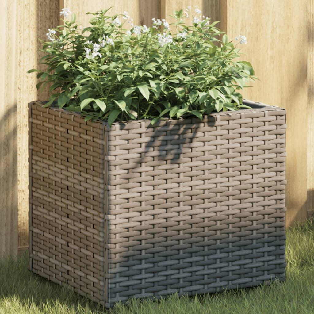 Plantekasse 36x30x32 cm polyrattan grå